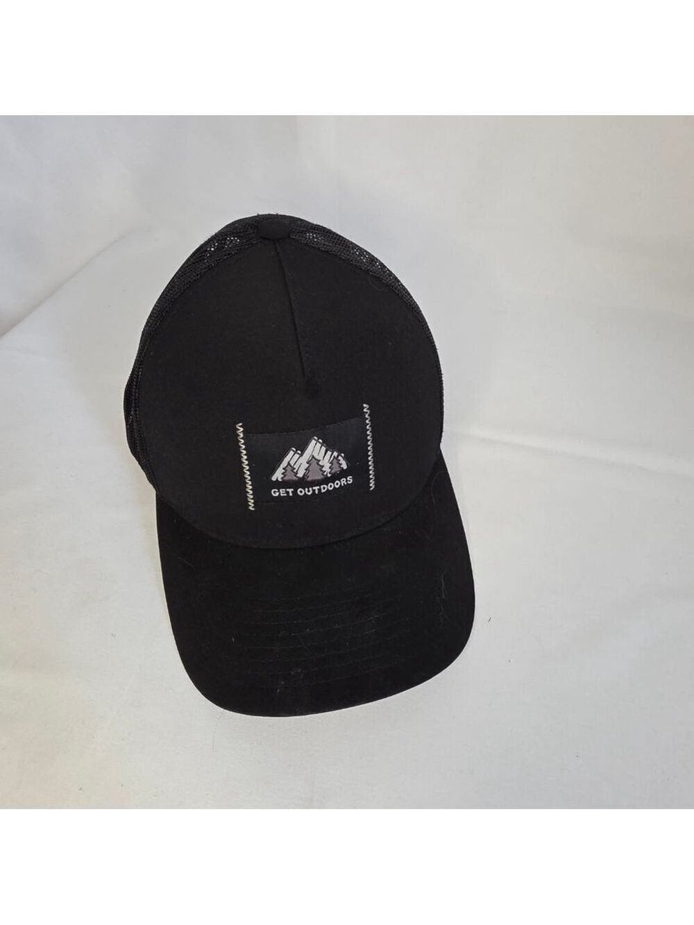 Men's Life is Good Black "Get Outdoors" Mesh Back Trucker Hat One Size